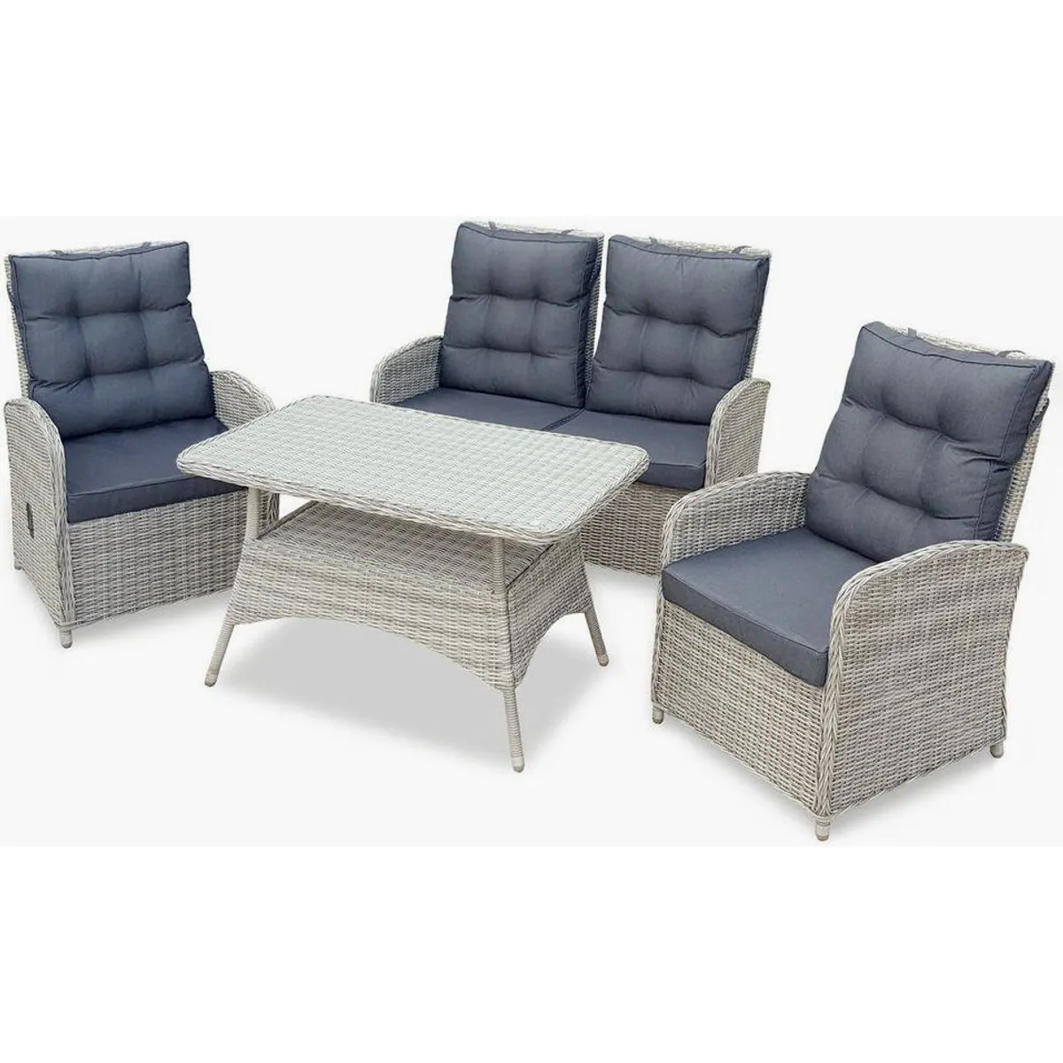 Green Spirit Loungeset Monte Carlo, 4-tlg. Aluminium Polyrattan, für 4 Personen 3