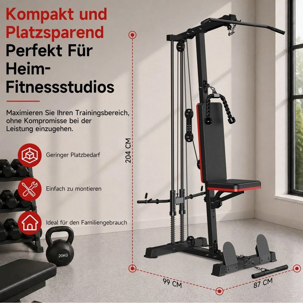 Gywowken Kraftstation 6-in-1, 50 kg Gewichte, kompakt & vielseitig 5