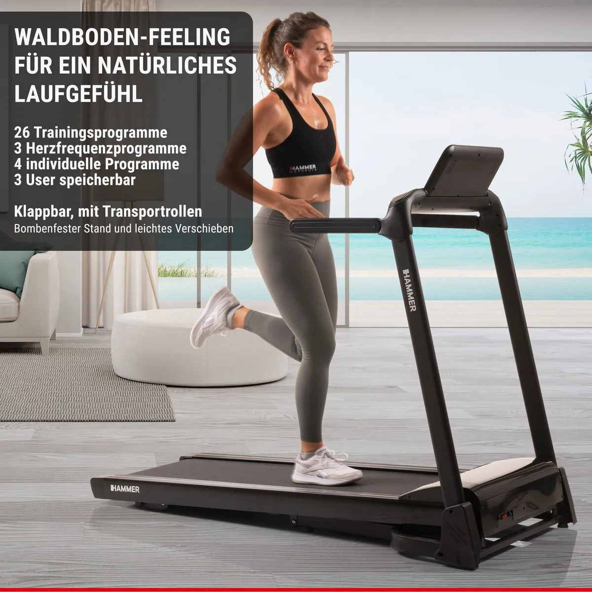 Hammer Laufband Flyrun 2.0, 26 Programme, 4,5 PS, 20 km/h 5