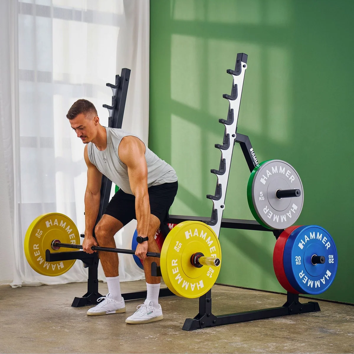 Hammer RA80 Langhantelablage, stabile Stahlkonstruktion, 23-fach verstellbar 2