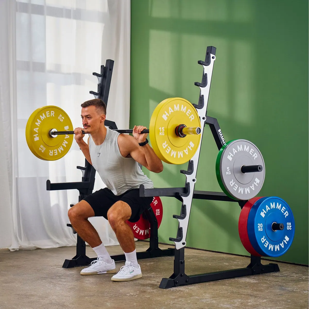 Hammer RA80 Langhantelablage, stabile Stahlkonstruktion, 23-fach verstellbar 4