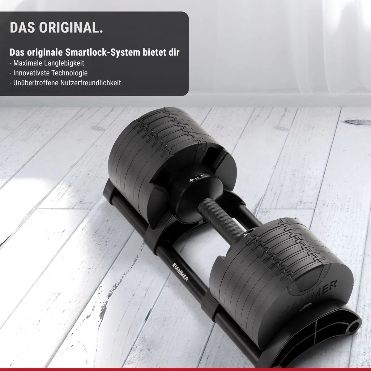 Hammer Smartlock Hantel-Set, 64 kg, flexibles Gewicht und platzsparendes Design 2