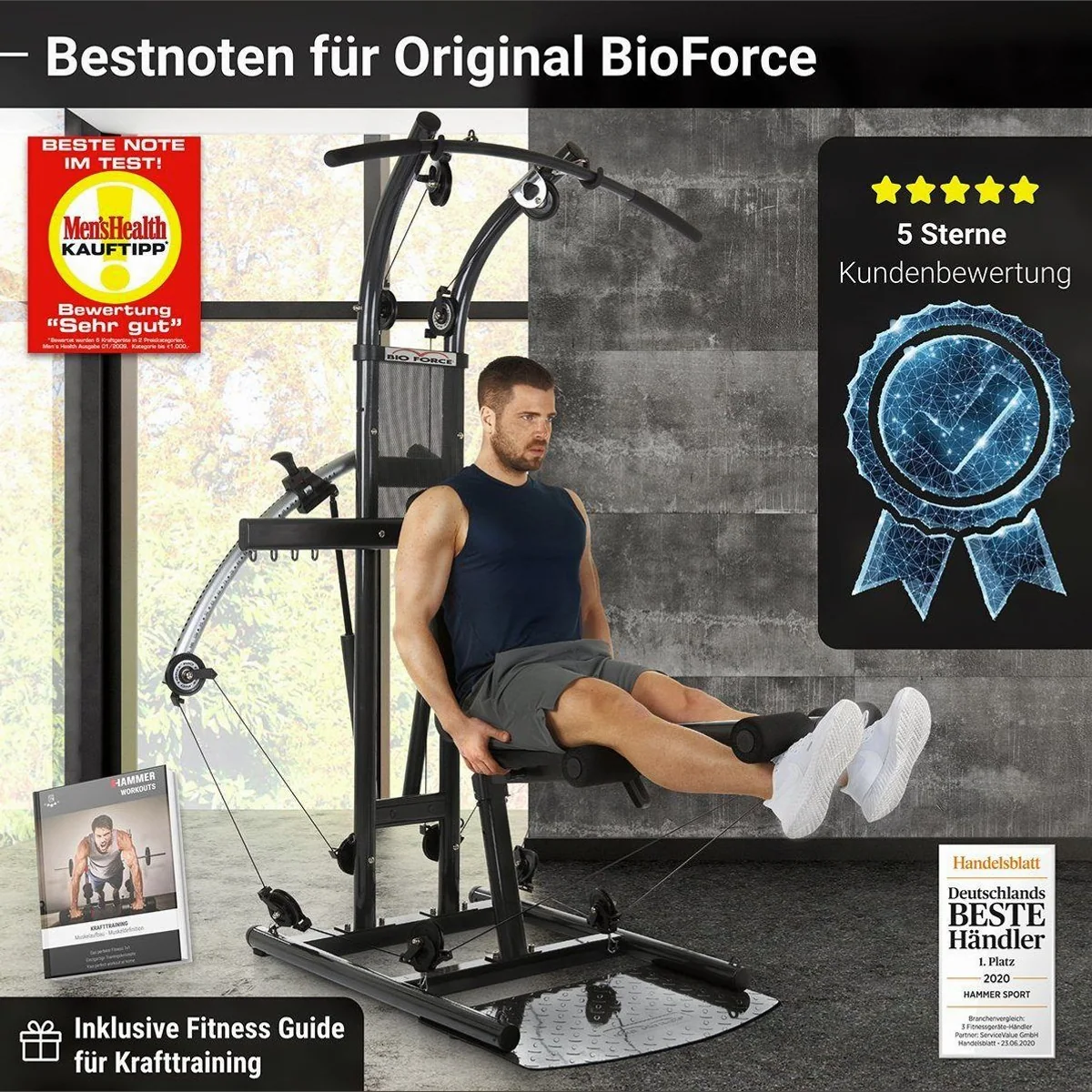 Hammer Bio Force Kraftstation, Seilzug & Butterfly — max. Benutzergewicht 135 kg 2