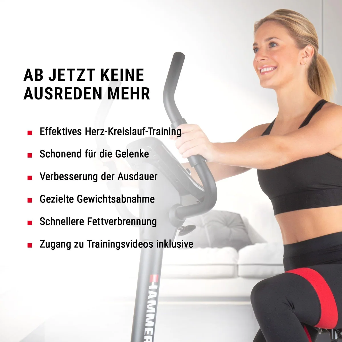 Hammer Cardio XT6 BT Heimtrainer, vielseitig, Bluetooth-fähig, flexible Anpassung 3