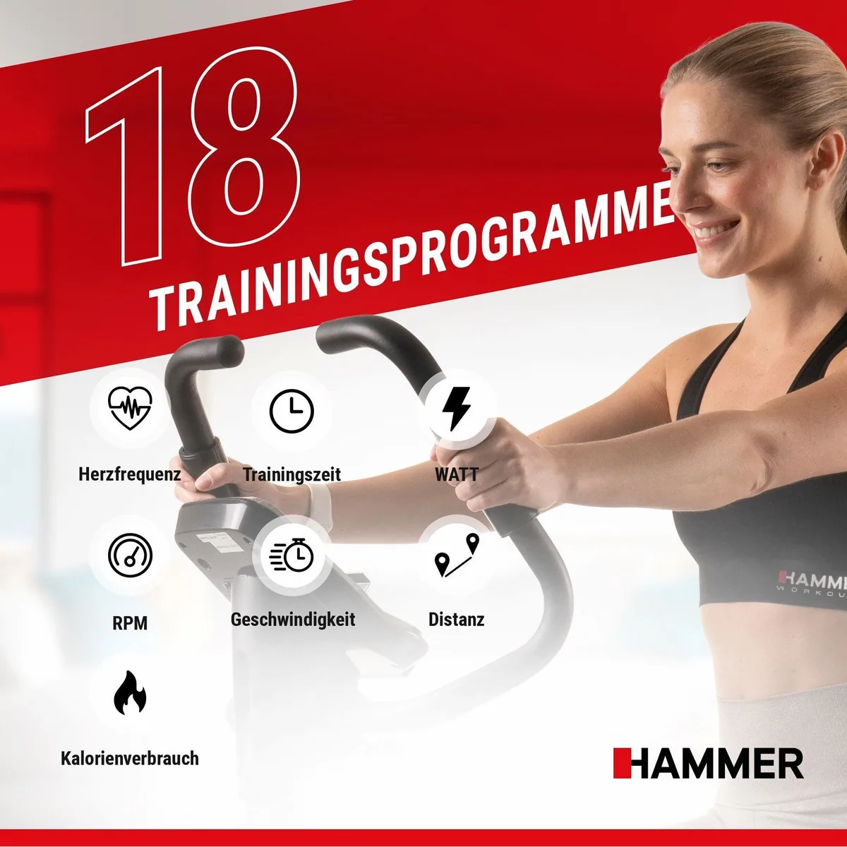 Hammer Cardio XT6 BT Heimtrainer, vielseitig, Bluetooth-fähig, flexible Anpassung 5
