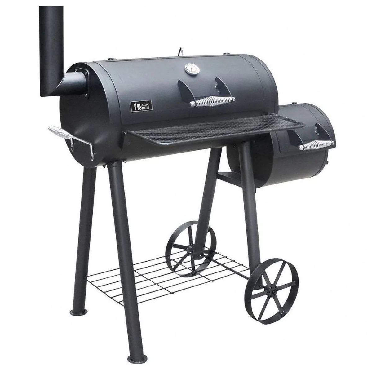 HAMSON Holzkohlegrill Smoker Redmond, 4-in-1 Funktion, integriertes Thermometer, robuste Bauweise