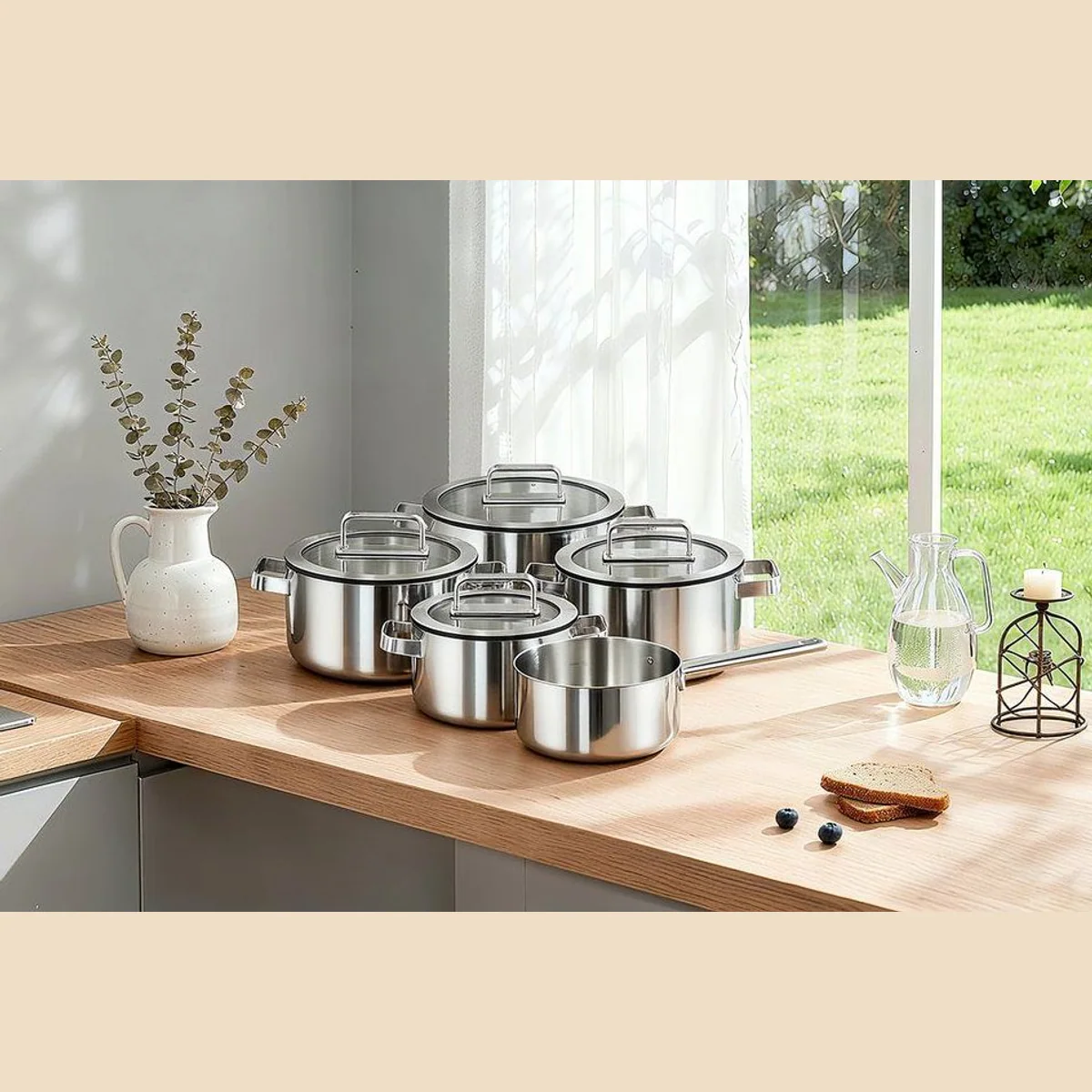 Hanseatic Topf-Set PREMIUM, 9-teilig, Edelstahl, Induktionsgeeignet 2