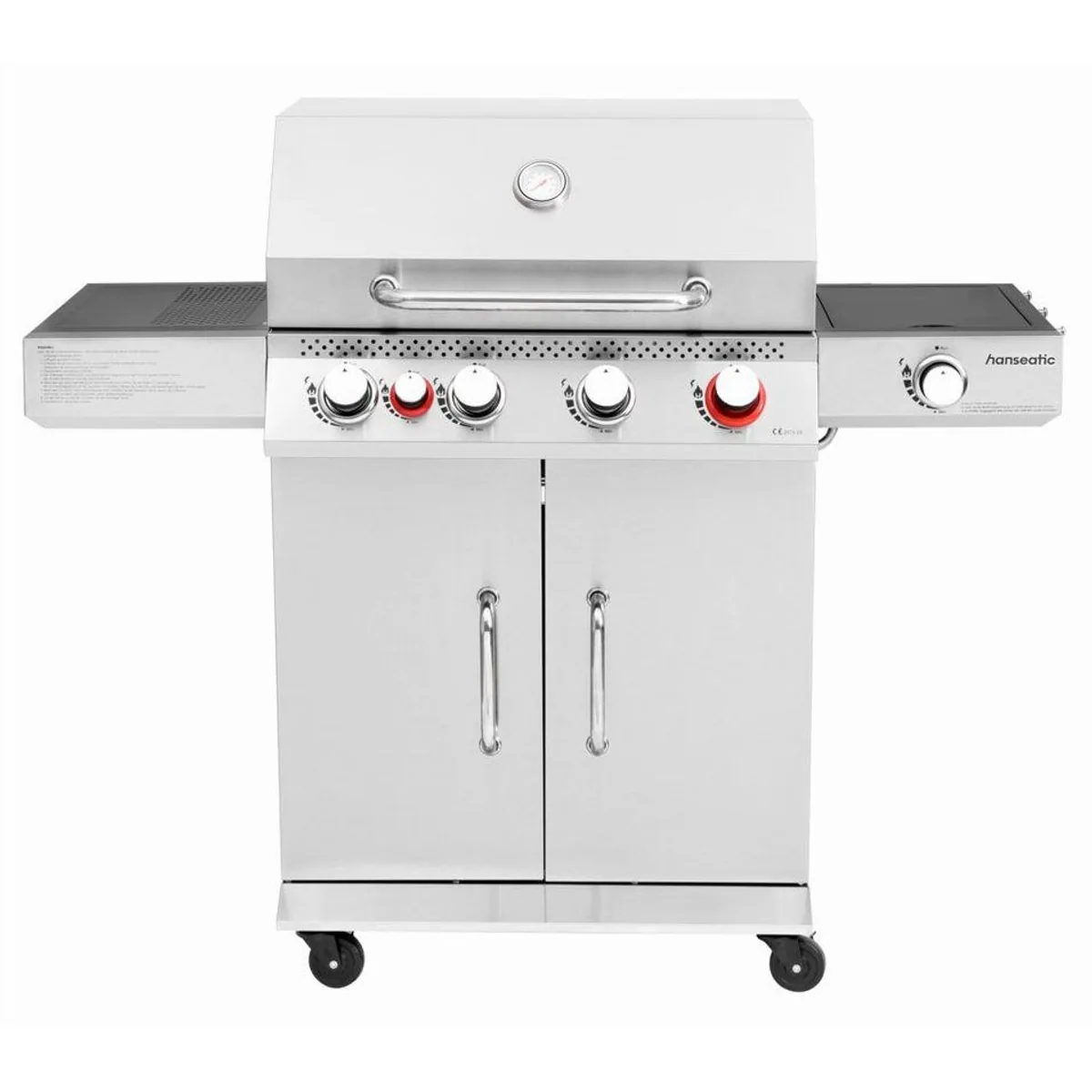 Hanseatic Gasgrill Memphis, 3 Hauptbrenner, Infrarot-Heckbrenner, Turbo- und Seitenbrenner 3