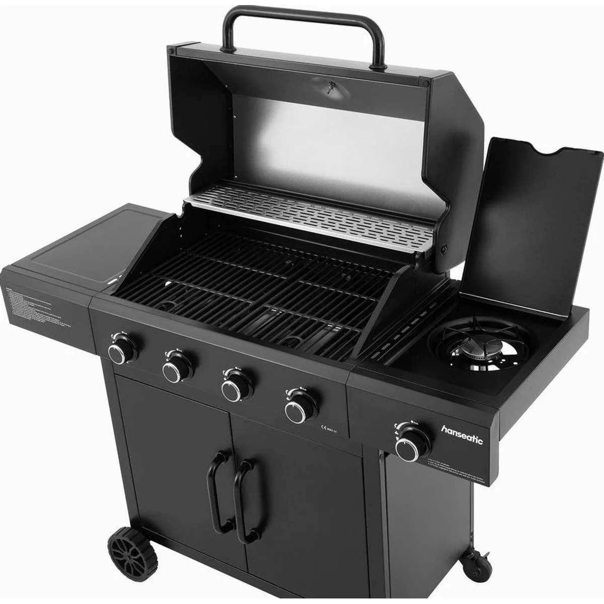 Hanseatic Rockford Black Gasgrill, 4 Brenner + Seitenbrenner, einfache Reinigung 4