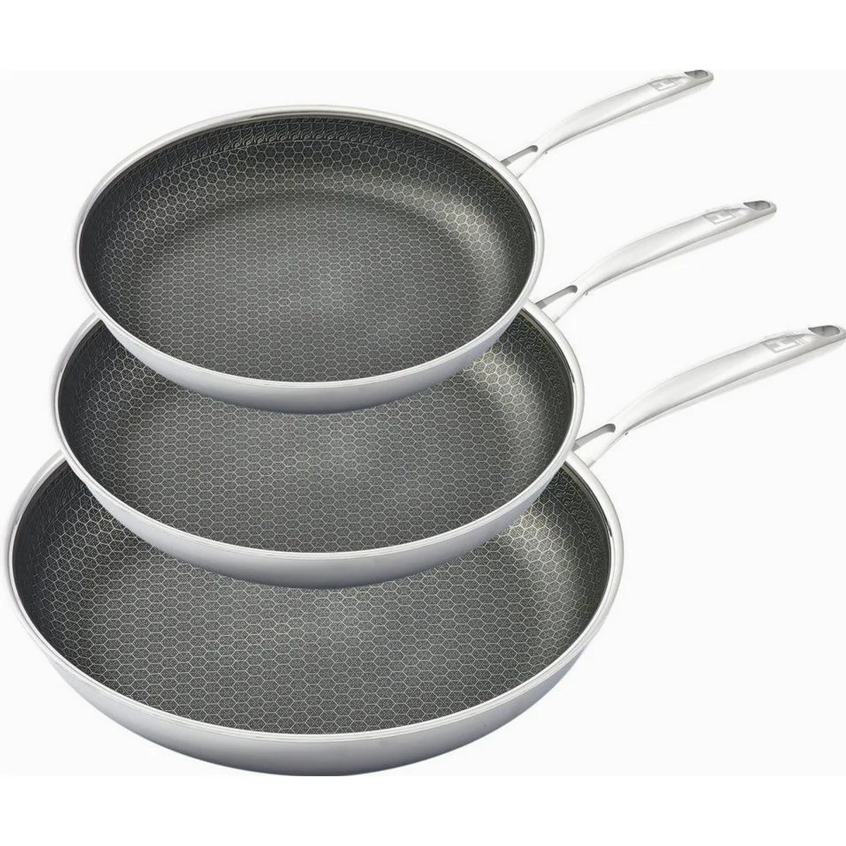 HENSSLERS Pfannen-Set, 3-teilig, verschiedene Größen, Antihaftbeschichtung