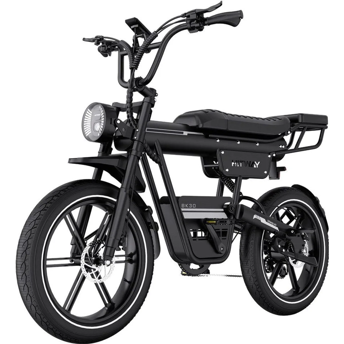 HITWAY E-Bike Mountainbike, 48V Akku, 7-Gang Shimano, 20 Zoll Fatbike-Reifen