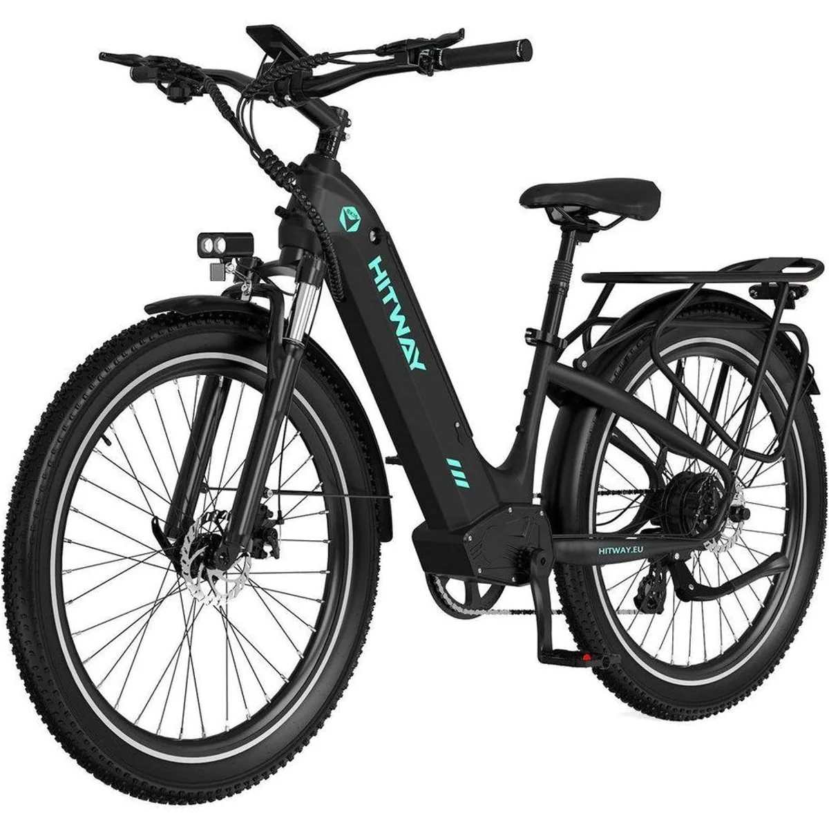 HITWAY E-Bike Pedelec, 48V 18Ah Akku, 7-Gang Shimano, Tiefeinstieg