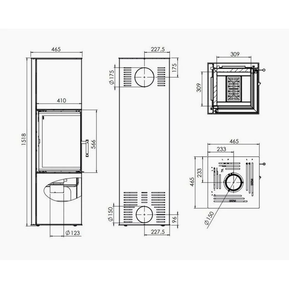 Hitze SIGA Eck-Kaminofen, 6,5 kW, raumluftunabhängig, hohe Effizienz 3