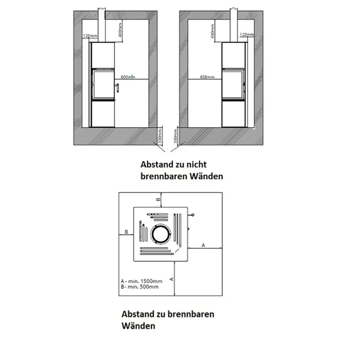 Hitze SIGA Eck-Kaminofen, 6,5 kW, raumluftunabhängig, hohe Effizienz 4