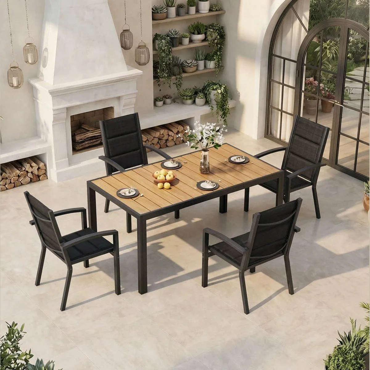 HOMALL Garten-Essgruppe, robustes Design, flexible Größenwahl