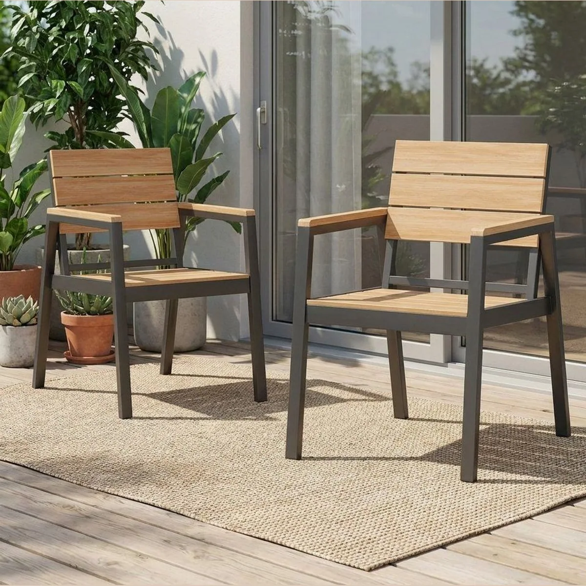HOMALL Gartenstuhl, wetterfest, 180 kg Belastbarkeit, ergonomisch 2
