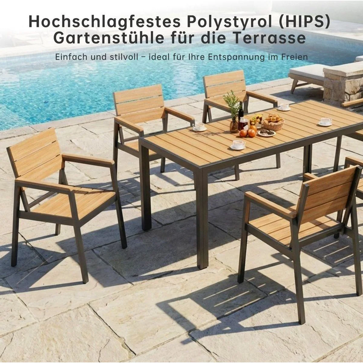 HOMALL Gartenstuhl, wetterfest, 180 kg Belastbarkeit, ergonomisch 4