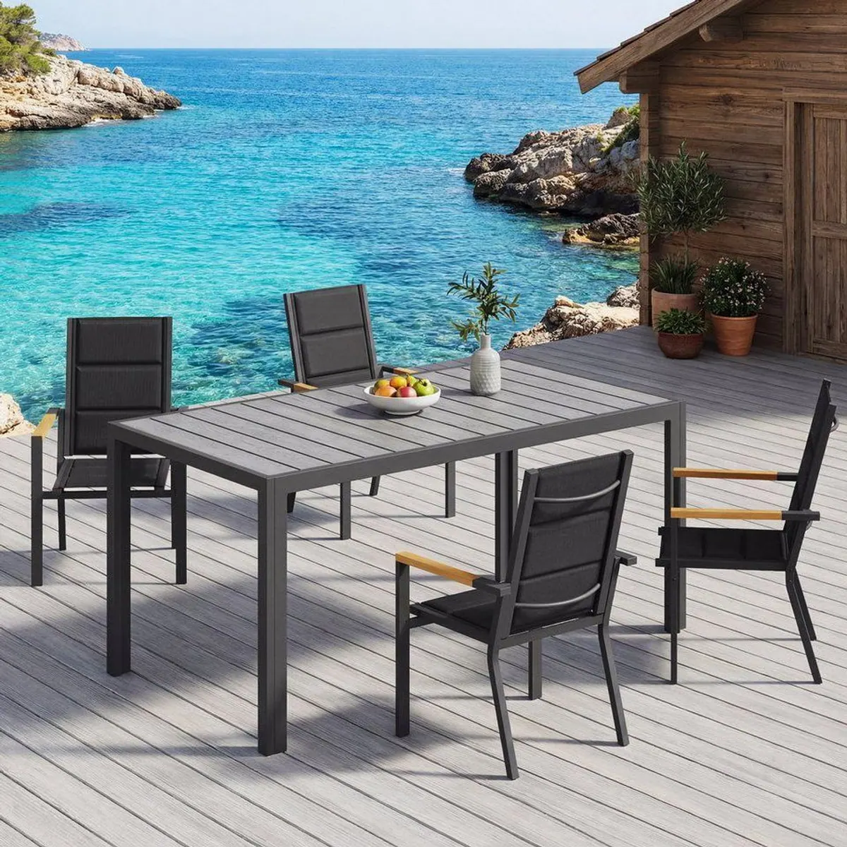 HOMALL Gartentisch Holzoptik, wetterfest & stabil — für 4-10 Personen, 100kg Tragkraft 2