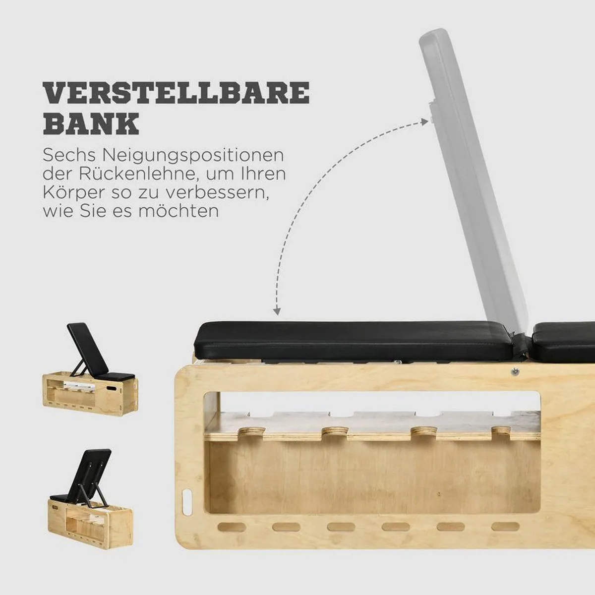 HOMCOM Hantelbank, vielseitig einsetzbar mit Widerstandsbändern — stabil, verstellbar, platzsparend 5