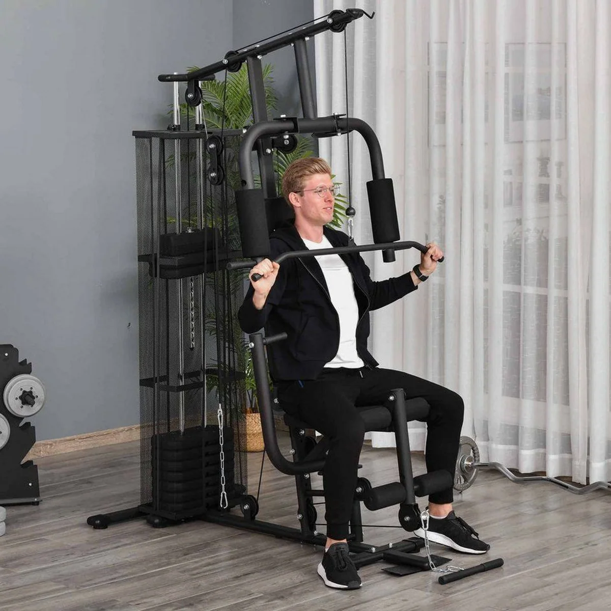 HOMCOM Kraftstation Multigym, vielseitige Übungen für den ganzen Körper
