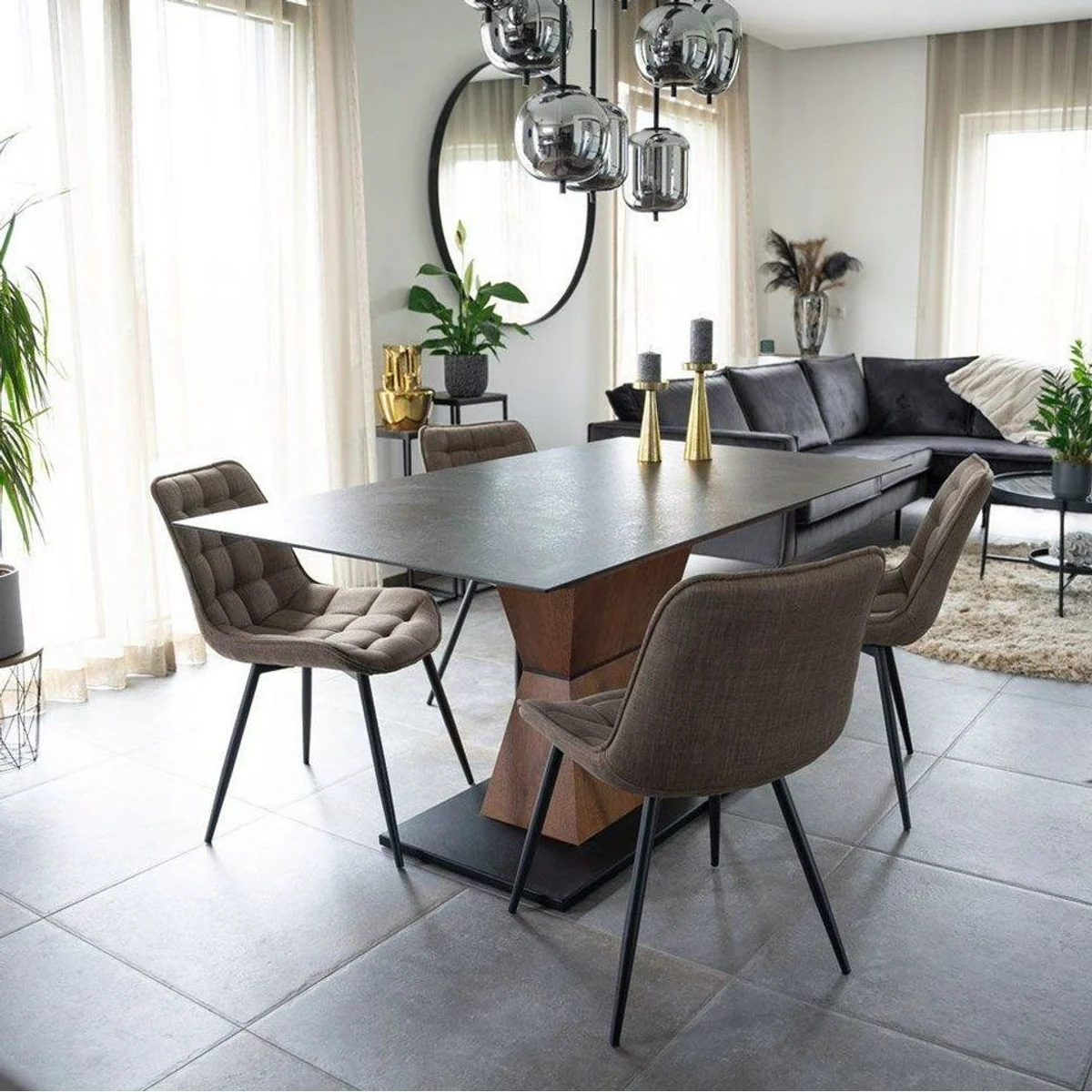 Home Deluxe IKALO Esszimmerstuhl, gepolstert, robuster Stoff, elegantes Design 3