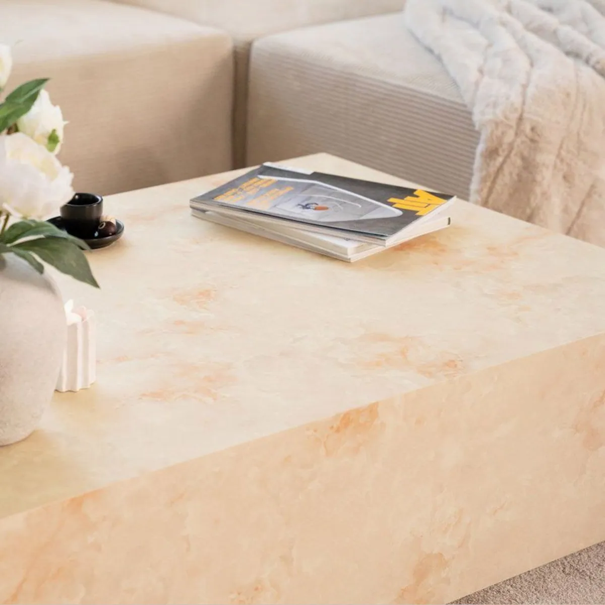 Home Deluxe Couchtisch AMIRI, edle Marmoroptik, pflegeleicht, sofort einsatzbereit 2
