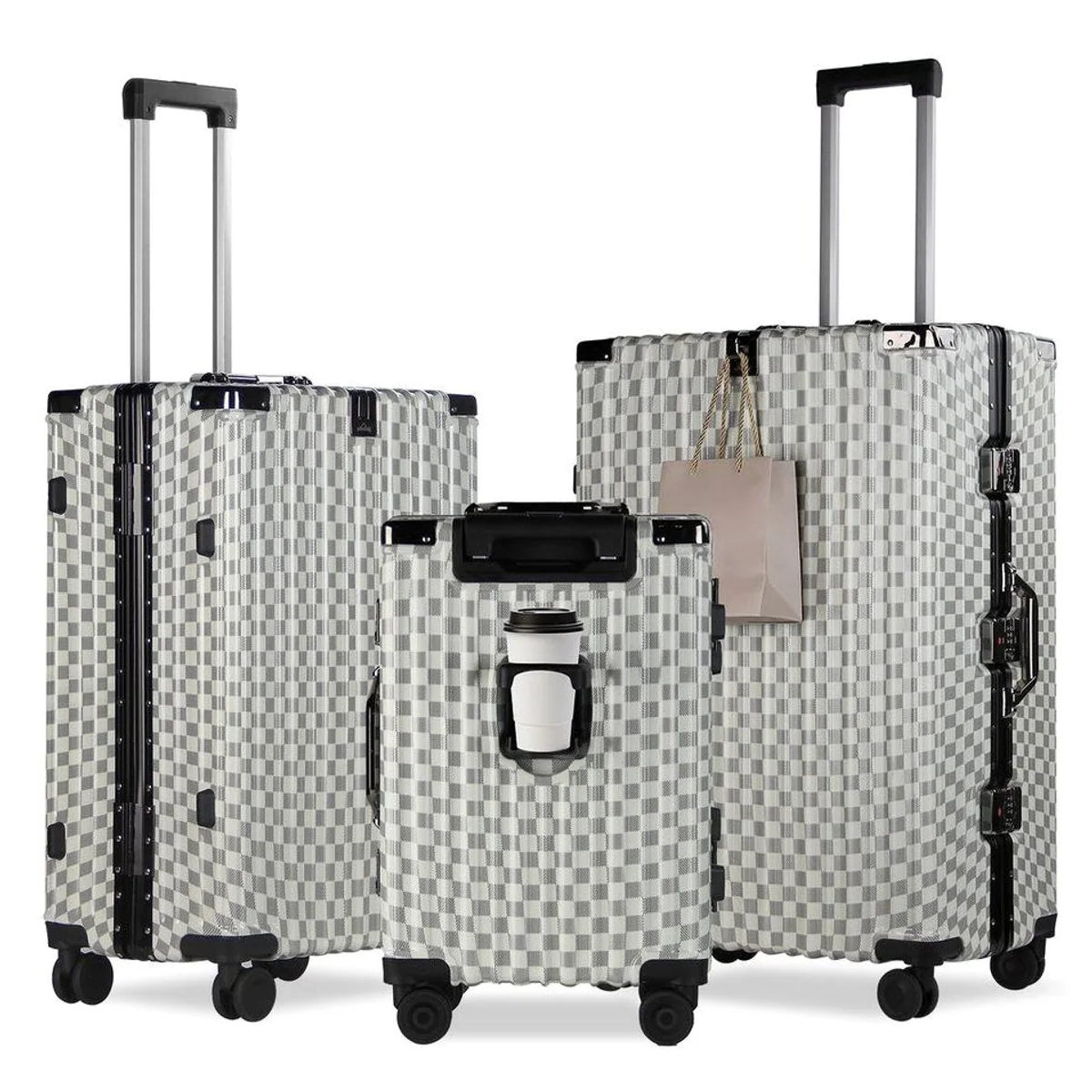 HOMELUX Trolleyset M, L, XL, robuste Hartschale, TSA Schloss, 4 Rollen