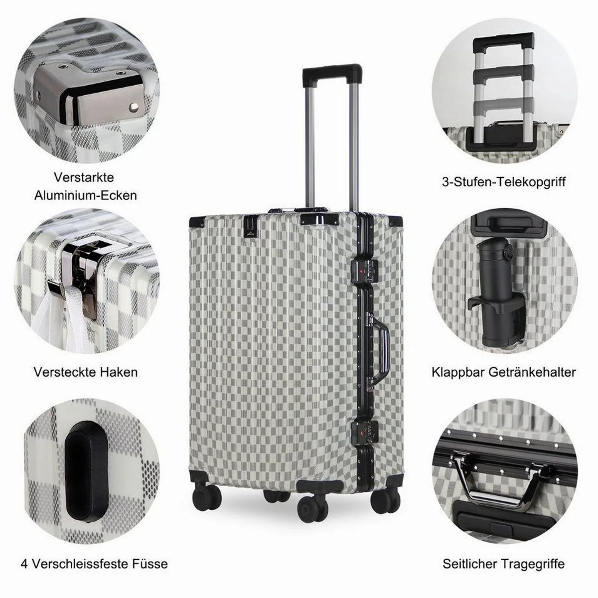 HOMELUX Trolleyset M, L, XL, robuste Hartschale, TSA Schloss, 4 Rollen 2