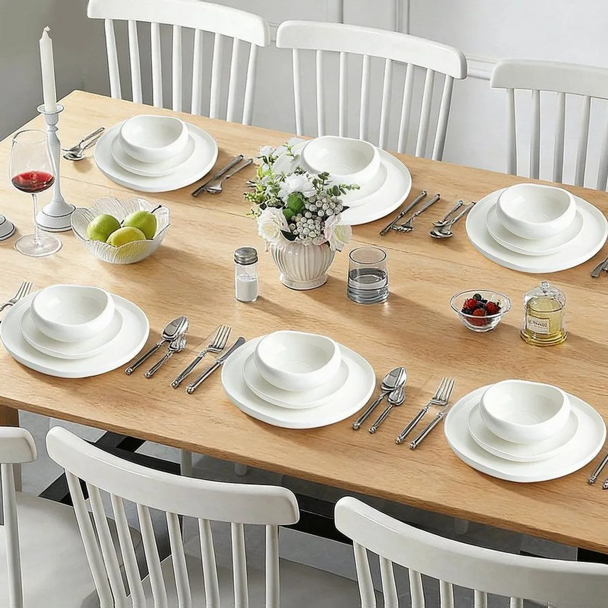 HOMELUX Geschirr-Set 24-tlg, für 6 Personen, modern und pflegeleicht