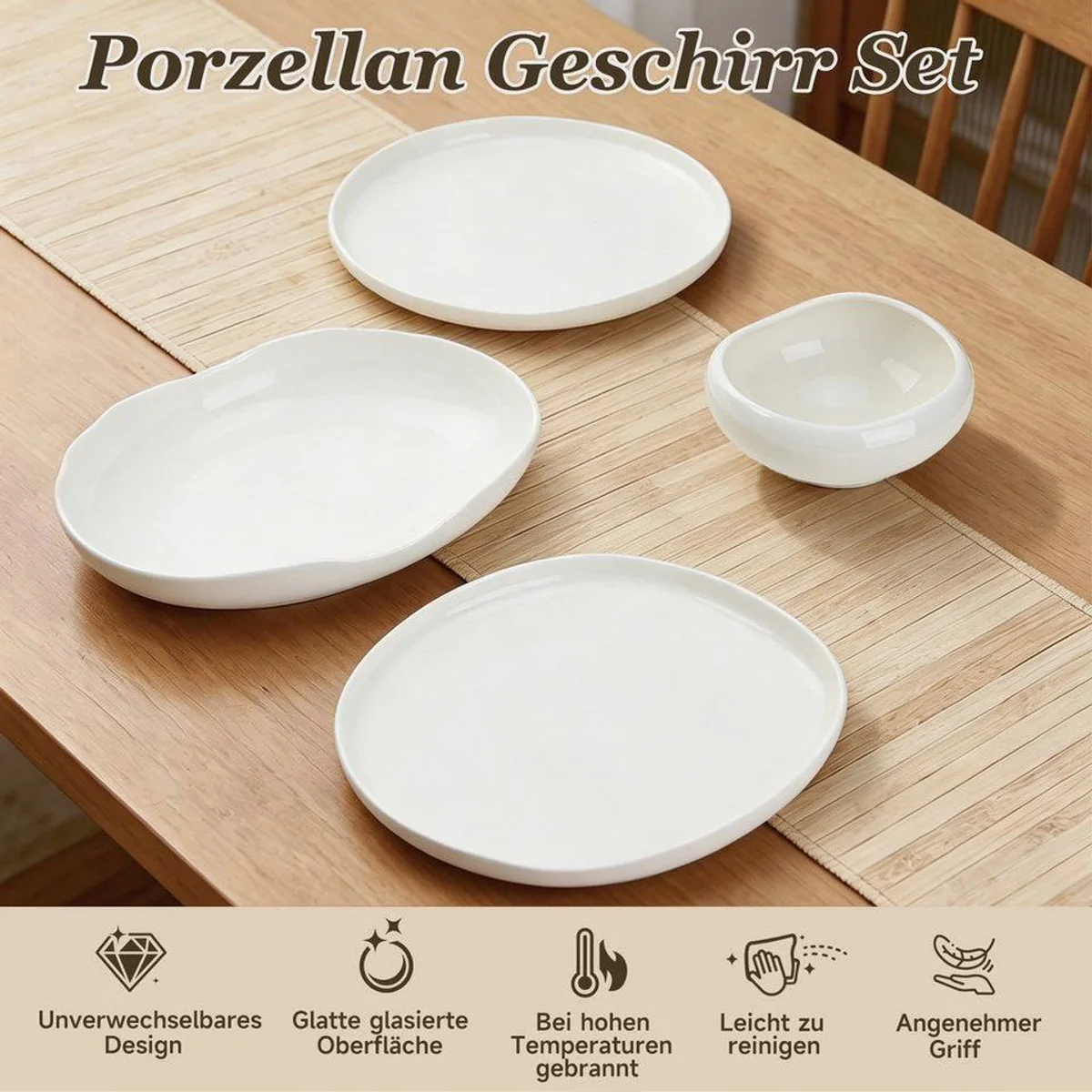 HOMELUX Geschirr-Set 24-tlg, für 6 Personen, modern und pflegeleicht 2