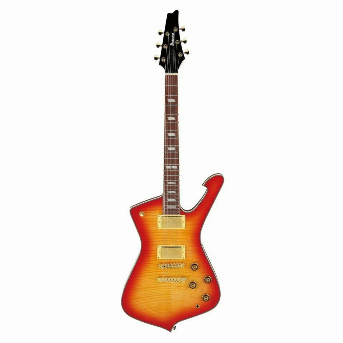 Ibanez Iceman IC420FM-CRS E-Gitarre, Okoume-Korpus, Riegelahorn-Decke, Super 80 Humbucker