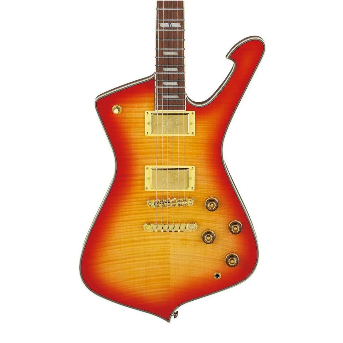 Ibanez Iceman IC420FM-CRS E-Gitarre, Okoume-Korpus, Riegelahorn-Decke, Super 80 Humbucker 4