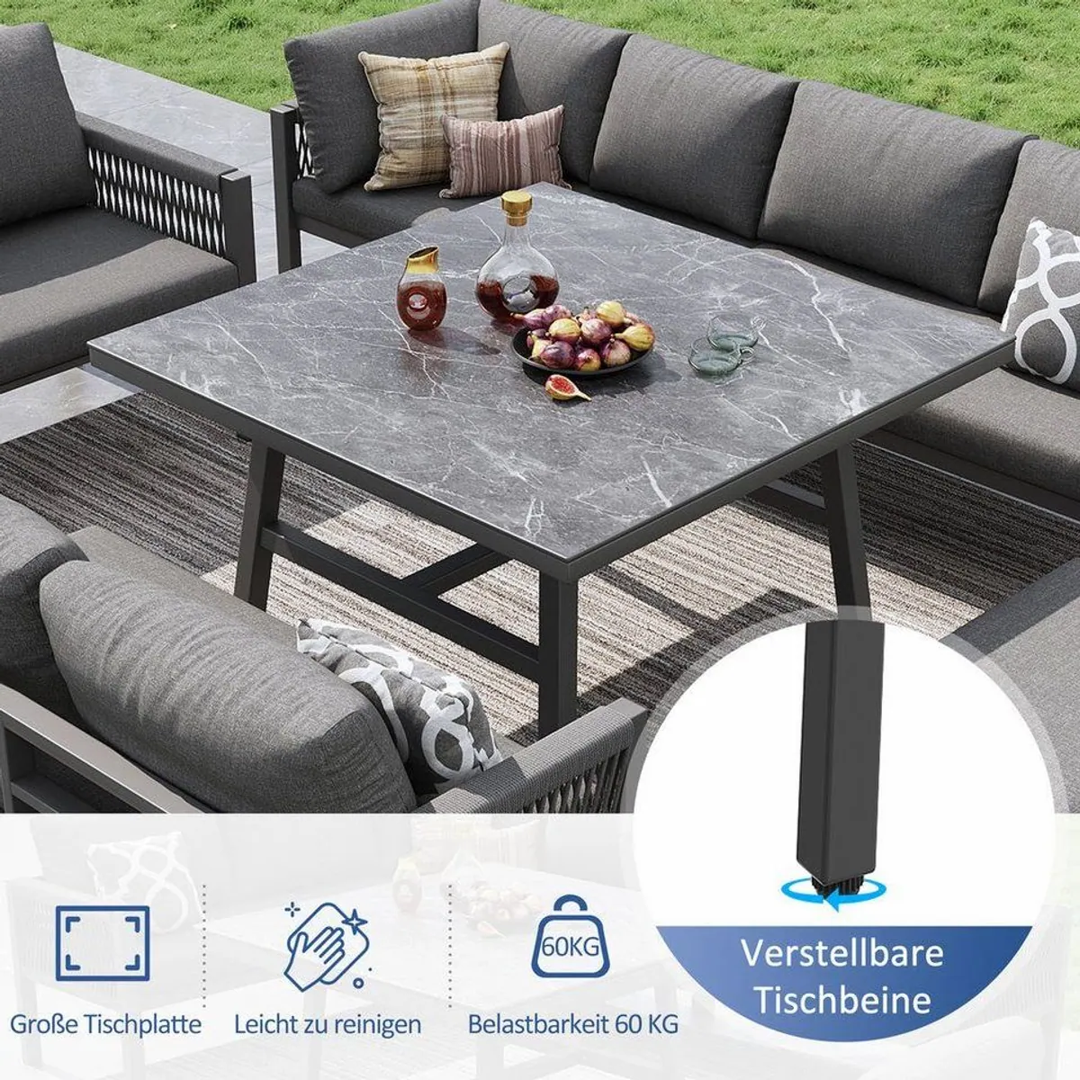 i@home Gartenlounge-Set, modulares Design für 8 Personen, wetterfest und pflegeleicht 3