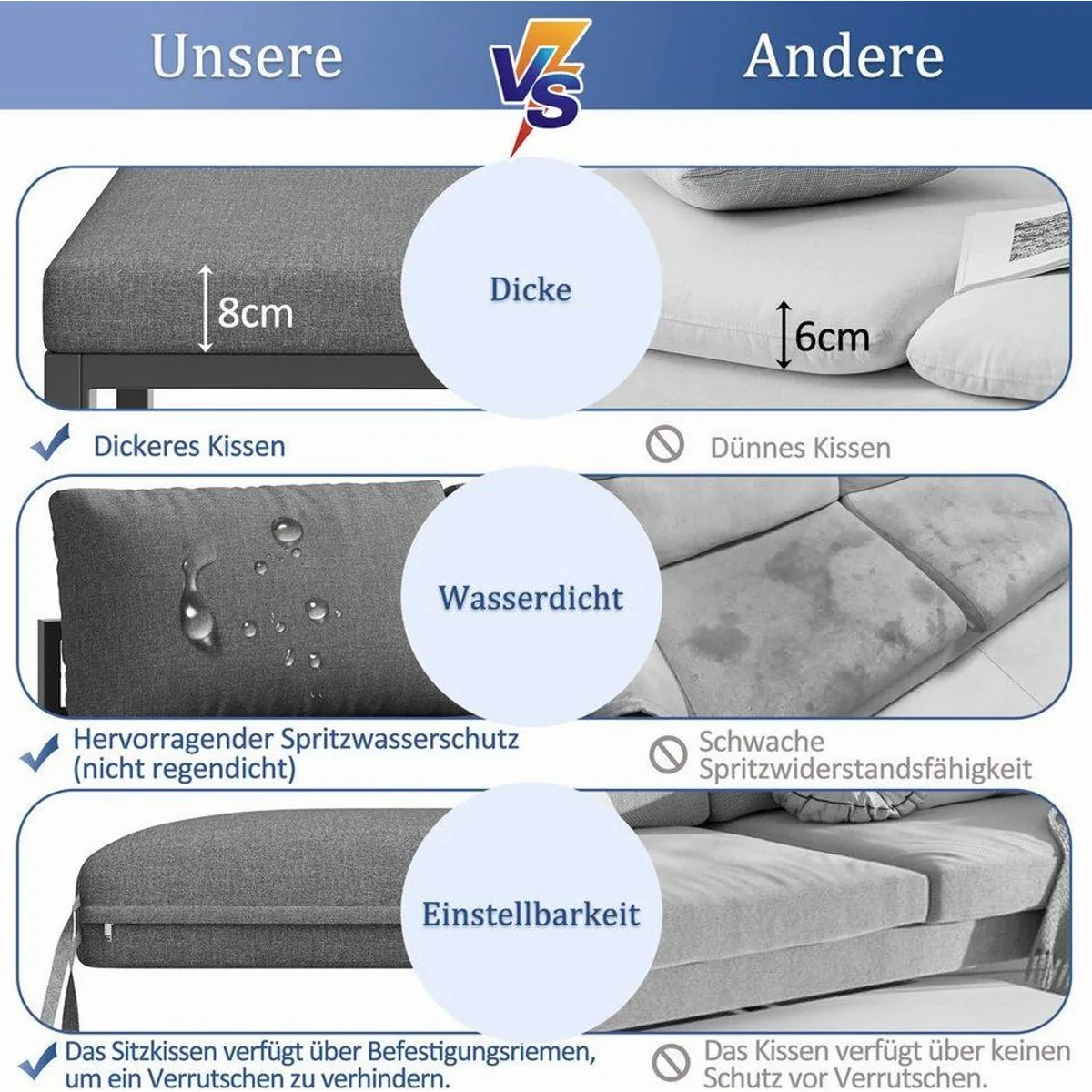 i@home Gartenlounge-Set, modulares Design für 8 Personen, wetterfest und pflegeleicht 4