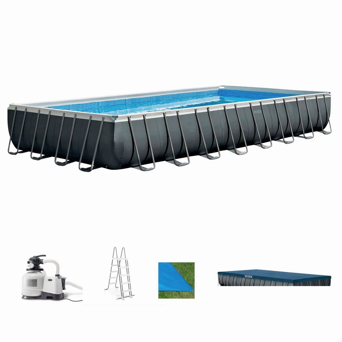 Intex Ultra XTR Frame Pool, 9,75 x 4,88 x 1,32 m, robust und leicht aufzubauen