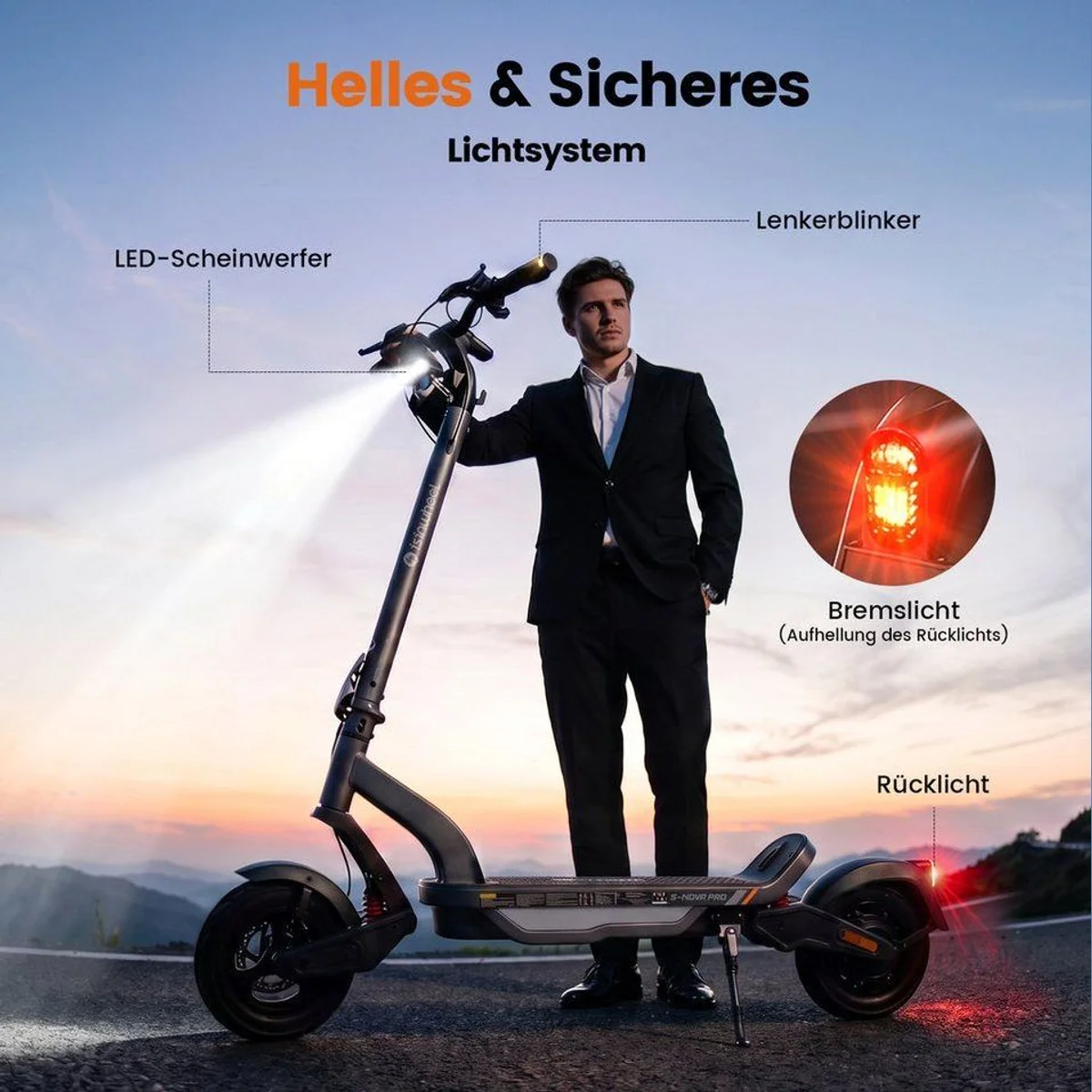 iscooter E-Scooter S-Nova Pro, hohe Reichweite, Sicherheit, App-Steuerung 2