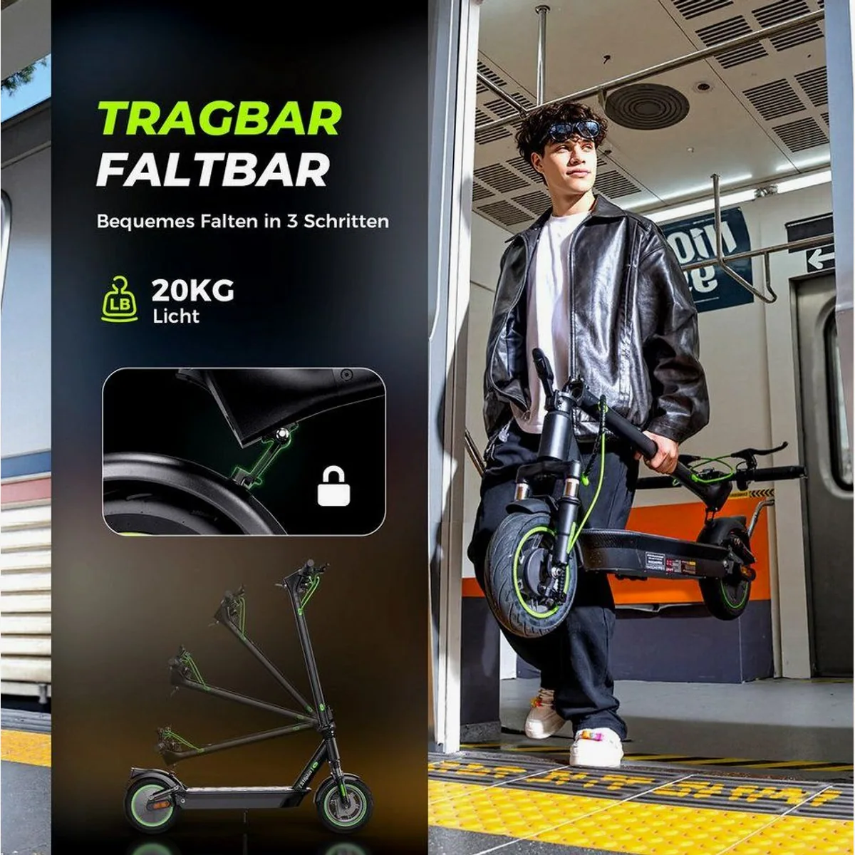 iSinwheel E-Scooter, 500W Motor, 60 km Reichweite, APP-Steuerung 3