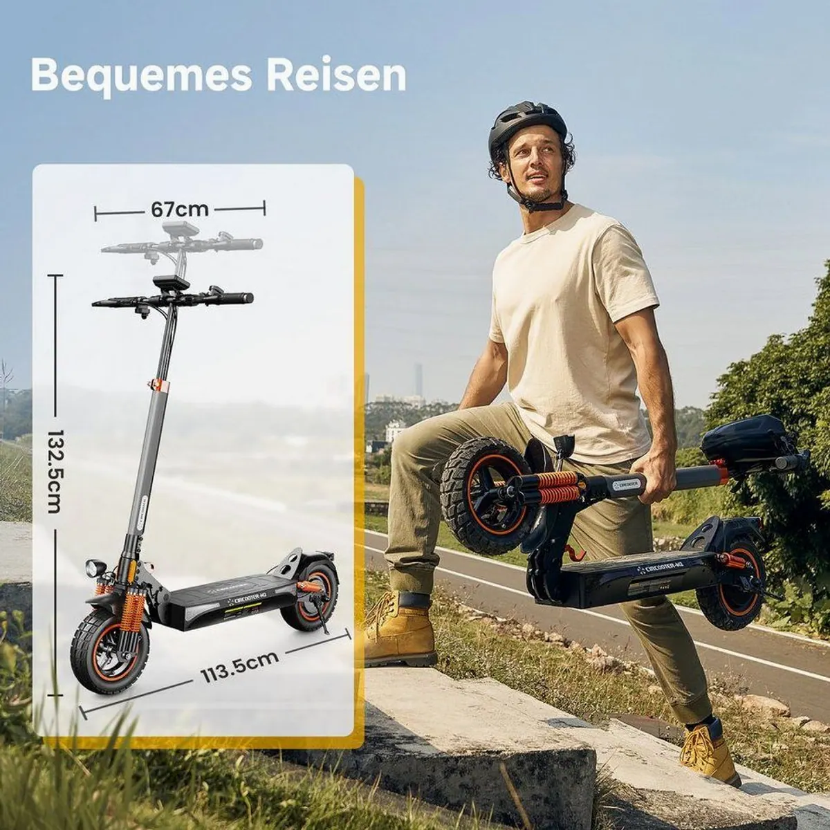 iSinwheel E-Scooter, 20 km/h, Offroad-fähig, lange Reichweite 3