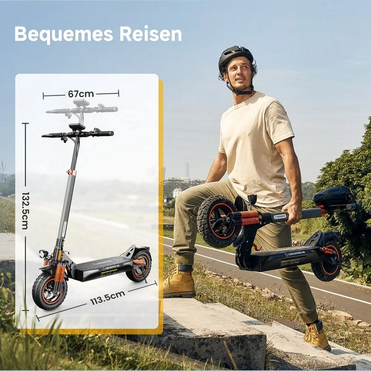 iSinwheel E-Scooter Offroad, 70 km Reichweite, Aluminiumrahmen, 20 km/h 3
