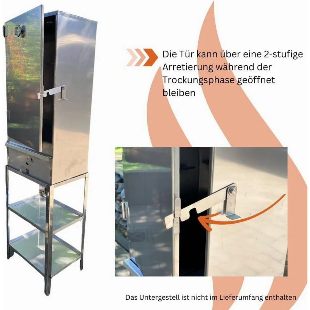 Jaeger OCTO Räucherofen, Edelstahl, 250°C Thermometer, große Kapazität, hygienisches Räuchern 3