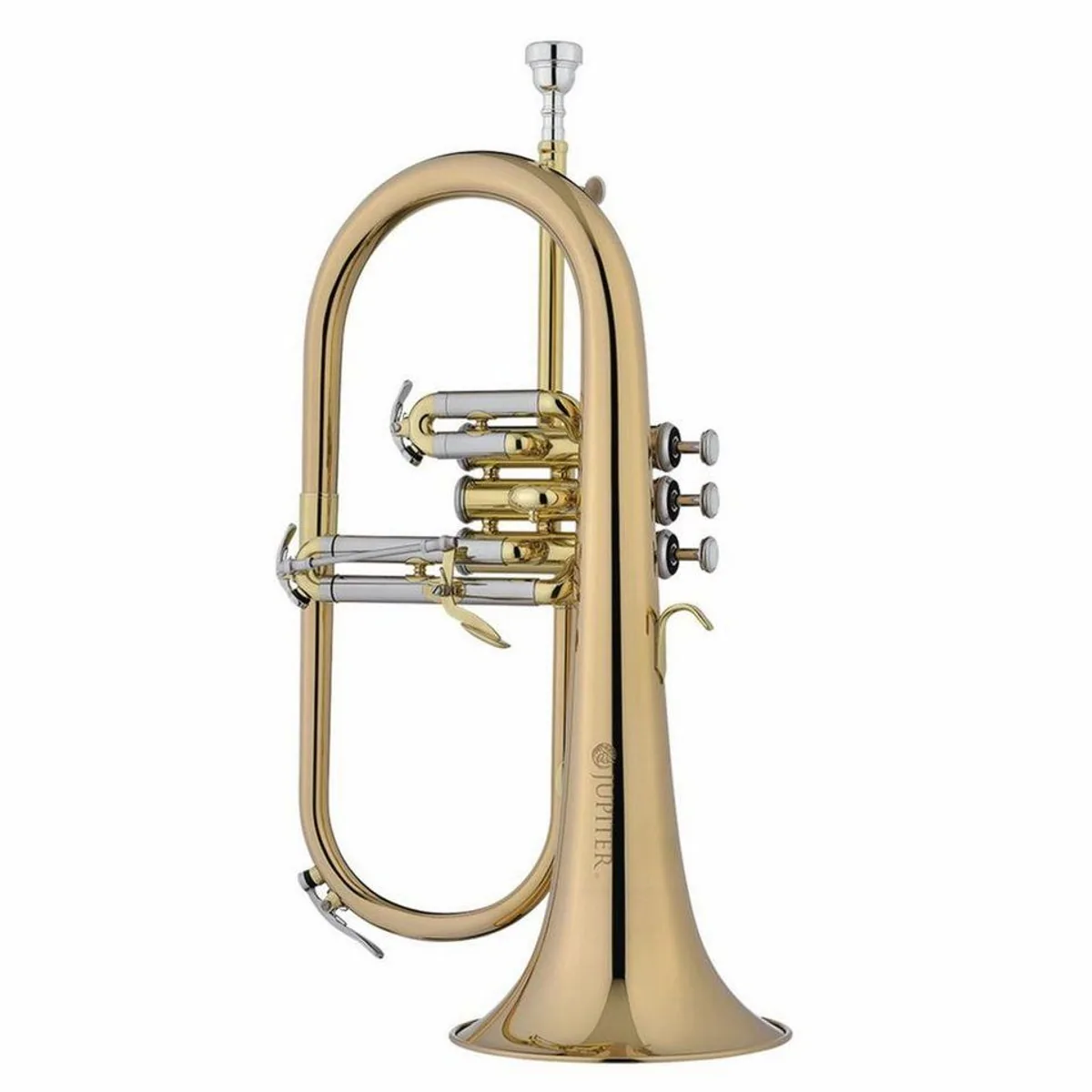 Jupiter JFH-1100RQ Flügelhorn, ausdrucksstarker Klang, Goldmessing, 3 Wasserklappen