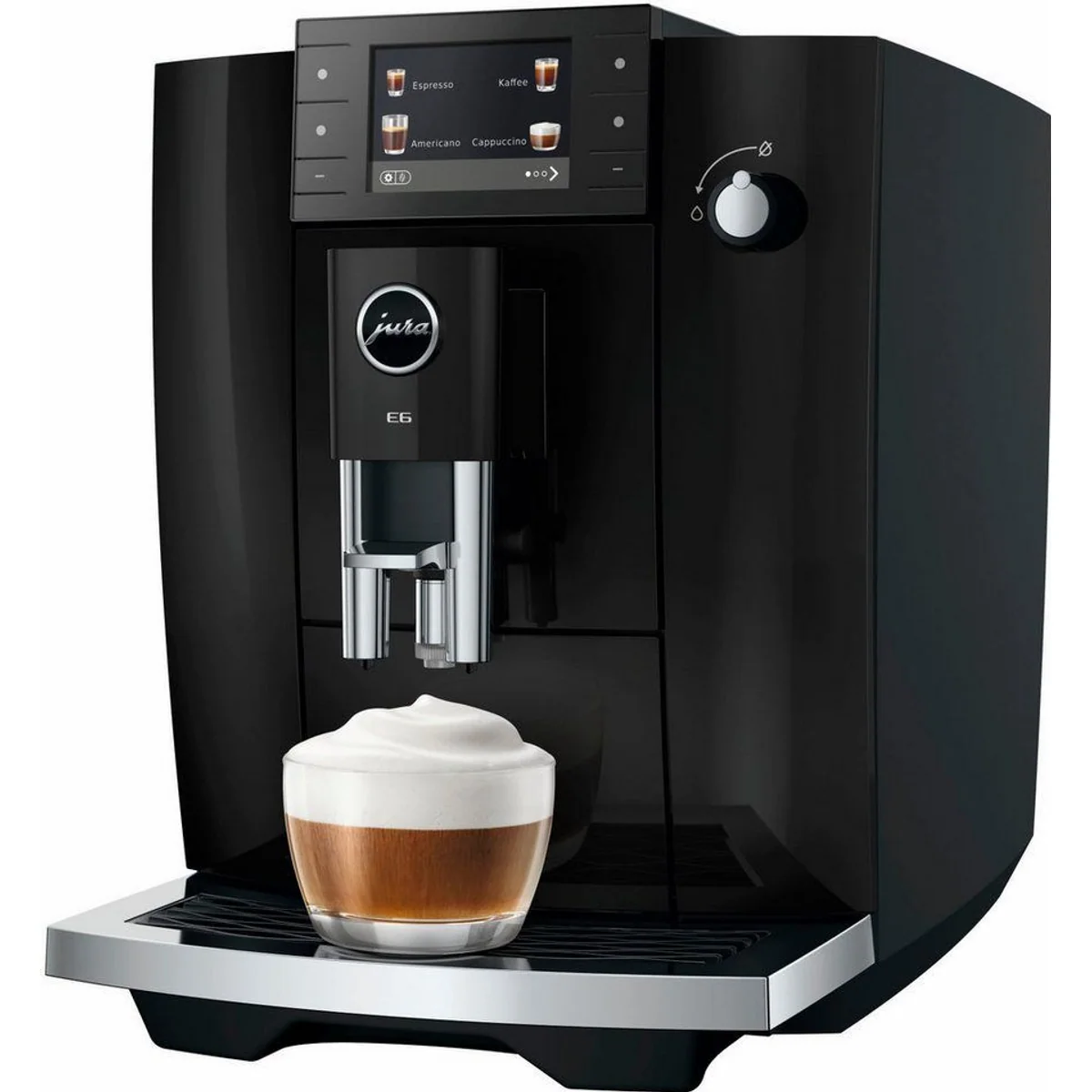 JURA E6 Kaffeevollautomat, 17 Kaffeespezialitäten, Hot&Light Brew, elegantes Design