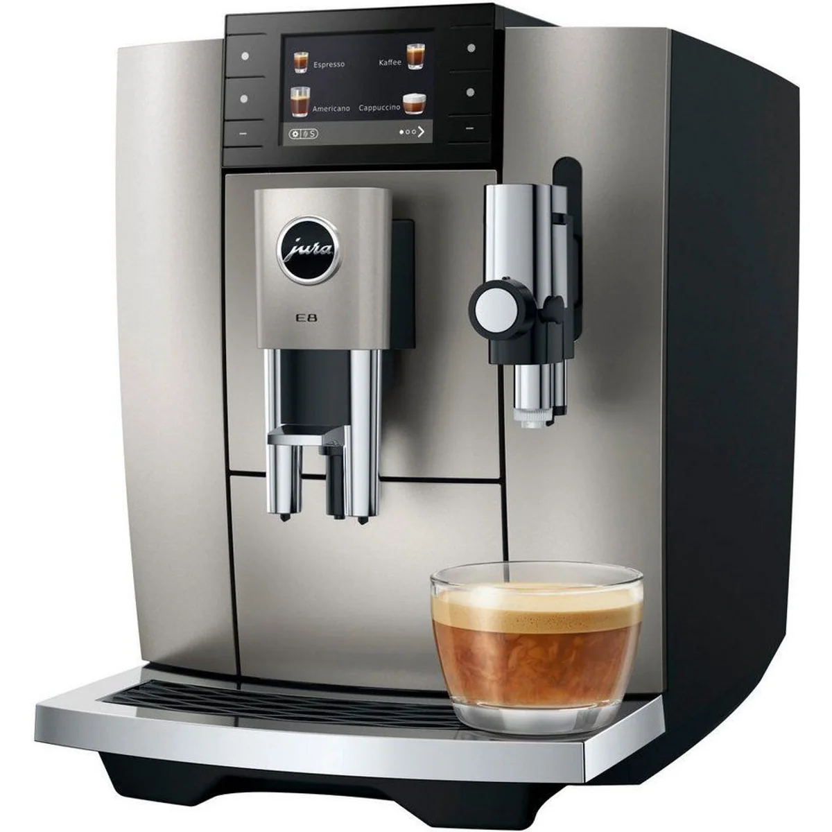 JURA E8 Kaffeevollautomat, 27 Spezialitäten, WiFi, Hot & Light Brew