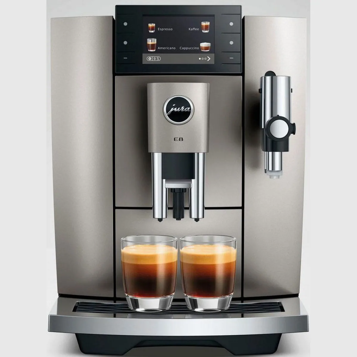 JURA E8 Kaffeevollautomat, 27 Spezialitäten, WiFi, Hot & Light Brew 2