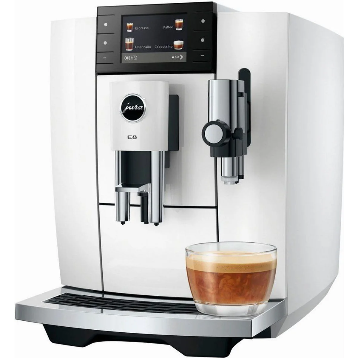 JURA E8 Kaffeevollautomat, 27 Spezialitäten, WiFi, Hot & Light Brew