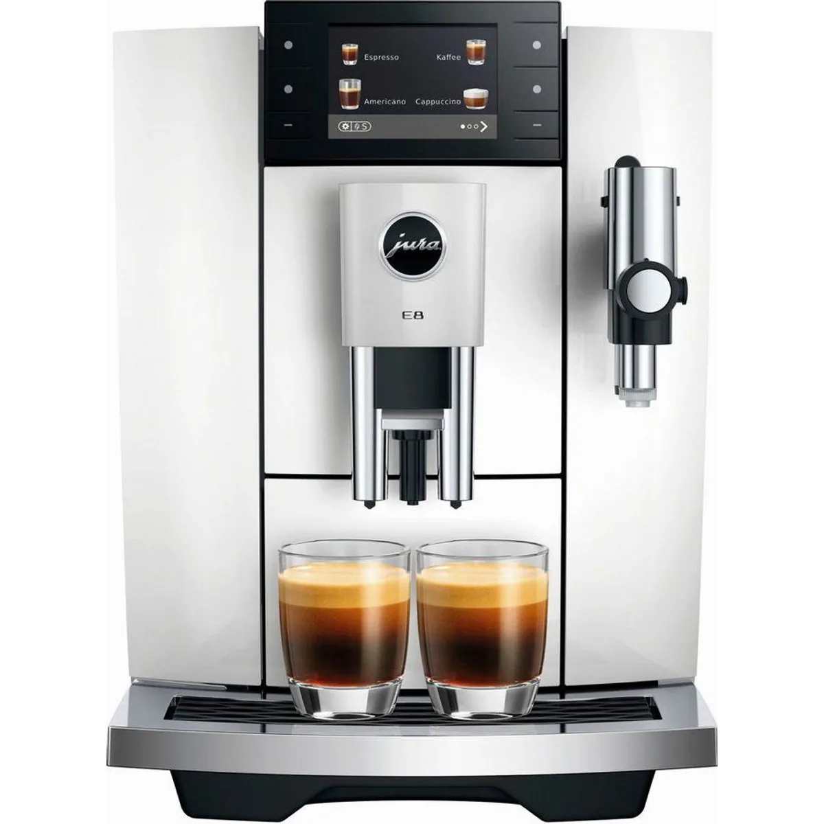 JURA E8 Kaffeevollautomat, 27 Spezialitäten, WiFi, Hot & Light Brew 2