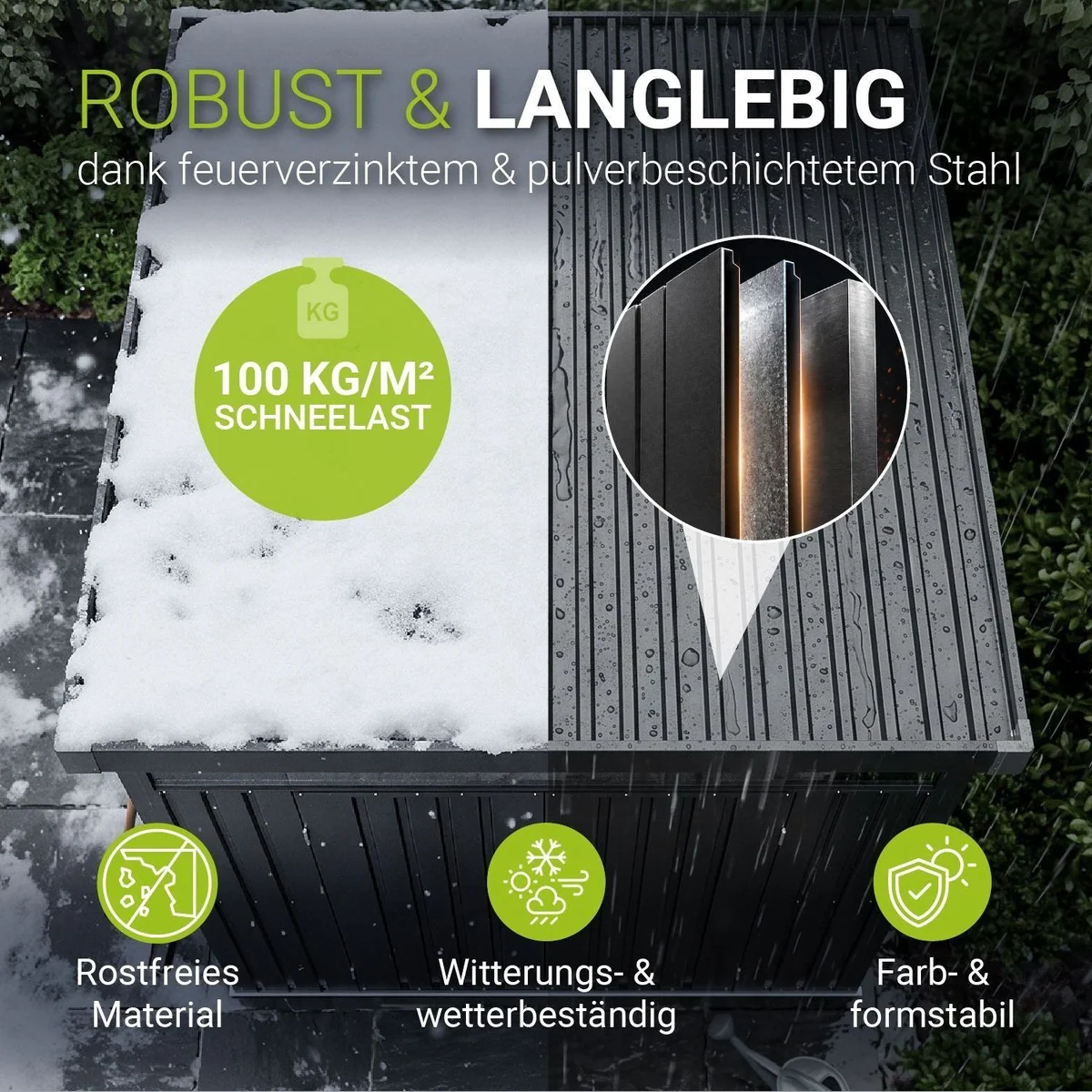 Juskys Luzern Gartenhaus, 5,2 m², wetterfest, abschließbare Tür, Fenster 5