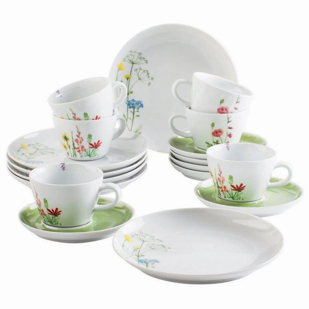 KAHLA Wildblume Kaffeeservice, 18-teilig, für 6 Personen, Porzellan