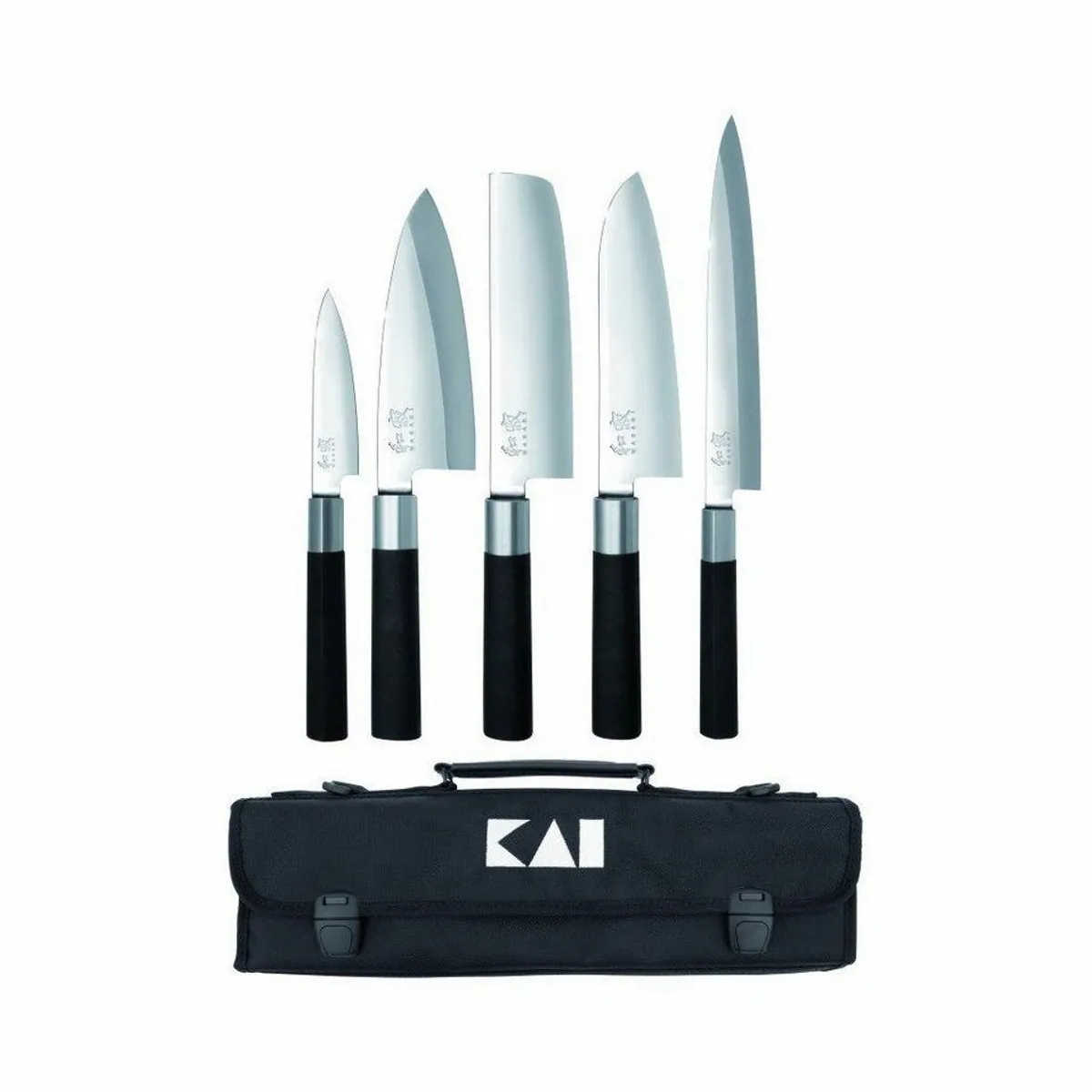 KAI Wasabi Black JAPAN Set, 6 Messer + praktische Messertasche