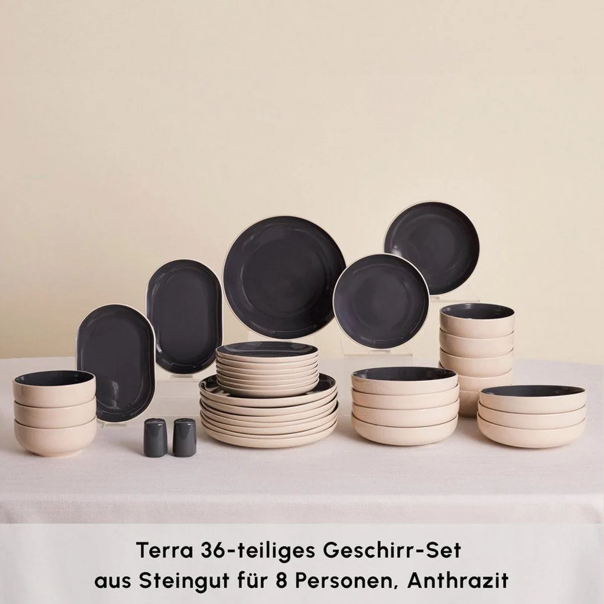 Karaca Terra Geschirr-Set, 36-tlg. für 8 Personen, modern & kratzfest 3